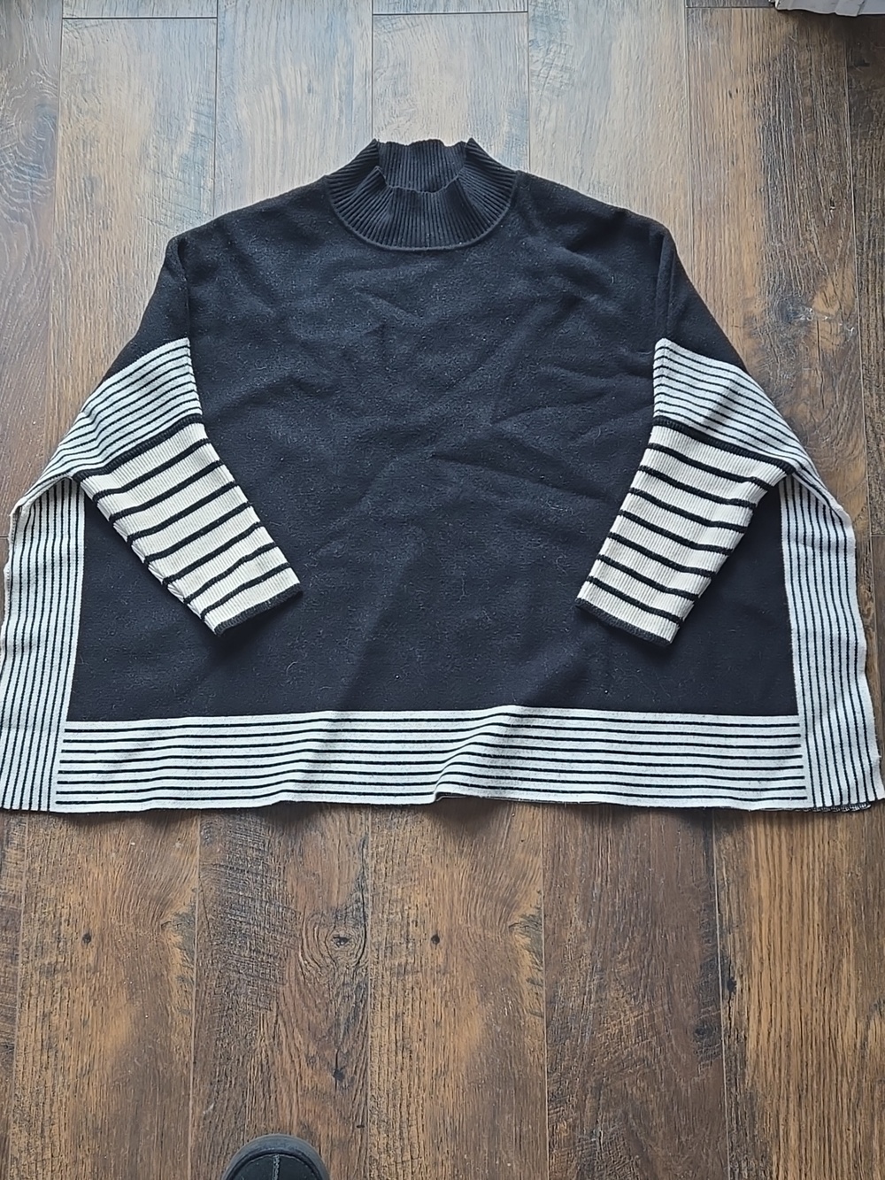 Main Strip Striped Mockneck Tunic Sweater - Picture 2 of 5